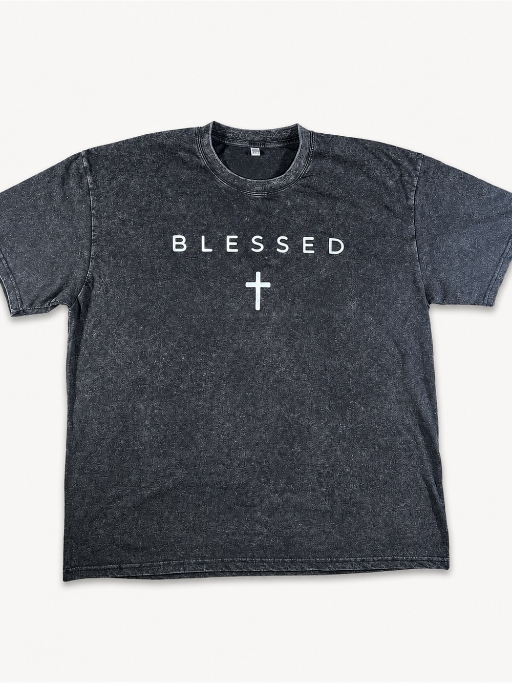Men’s Black “Blessed” Cross Graphic Tee 100% Cotton
